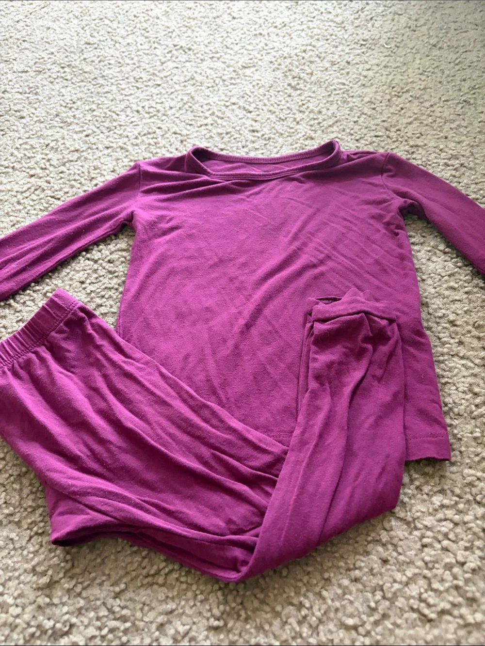 B79 Kyte Baby Bamboo 2pc LS Pajamas, Deep Magenta Color
